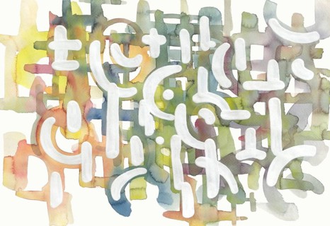 Pastel toned abstract watercolour painted pattern