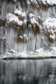 Lots of icicles near river Kocher in Southern Germany