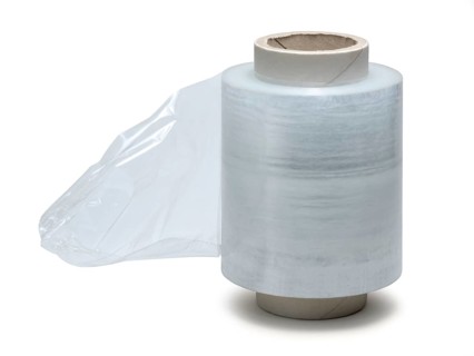 Studio photography of a roll of stretch film isolated on white with clipping path