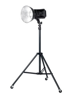Professional studio flashlight isolated on white with clipping path