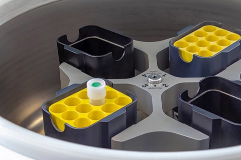 Detail of a centrifuge in a medical lab