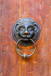 Historic door knocker seen in Bamberg in Bavaria