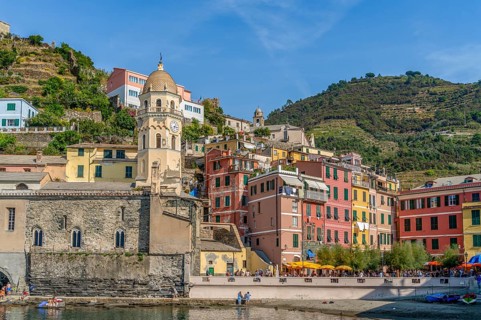 Scenery around Vernazza, a small town at a coastal area named Cinque Terre in Liguria, located in