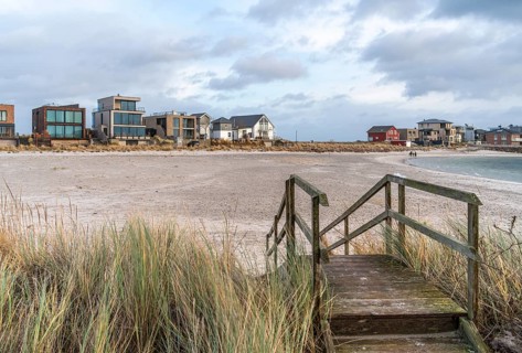 Scenery around Olpenitz, a part of the town Kappeln in Schleswig-Holstein, Germany, at the mouth of