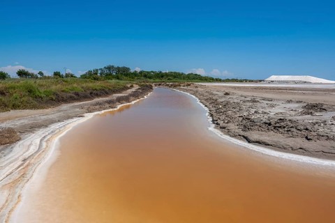 Scenery around Salin-de-Giraud located in in the Camargue area in southern France wich is showing