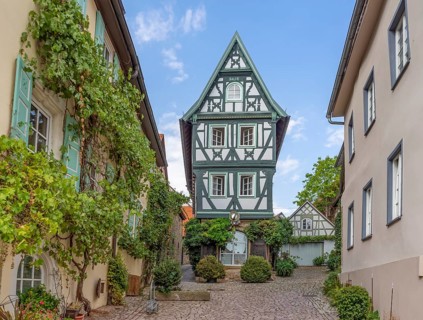 Half-timbering in the Badgasse of Bad Wimpfen, a historic spa town in the district of Heilbronn in