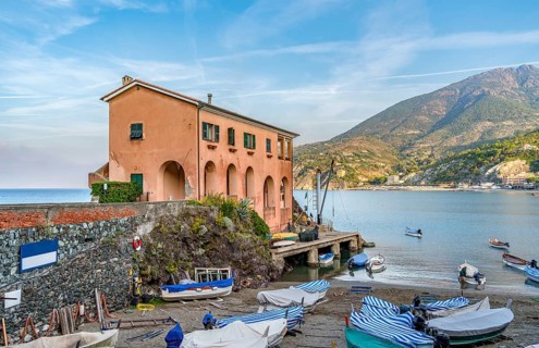 Scenery around Levanto, a small town at a coastal area in the province of La Spezia in Liguria,