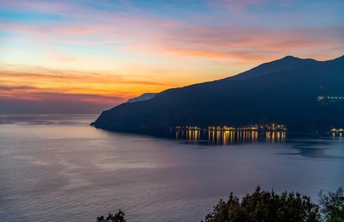 Evening scenery around Moneglia, a comune (municipality) in the Metropolitan City of Genoa in the