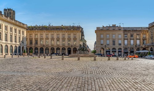 Impression around Place Royale in Reims, the most populous city in the French department of Marne