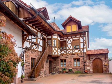 Idyllic traditional half-timbered house located at the Southern Wine Route area in