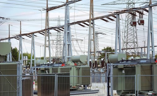 Detail of a electrical substation in Southern Germany