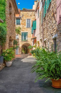 Impression of Poggi, a village near Imperia in Liguria, Italy