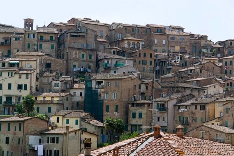 Aerial view of Siena, a city in Tuscany (Italia)