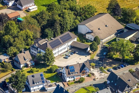 Aerial photo, St. Katharina Catholic Primary School, Heinsberg, Kirchhundem, Sauerland, North