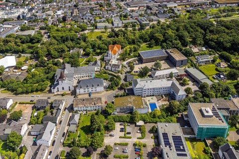 Aerial view, Wedinghausen Monastery and St Laurentius Catholic Provost's Church, Laurentianum