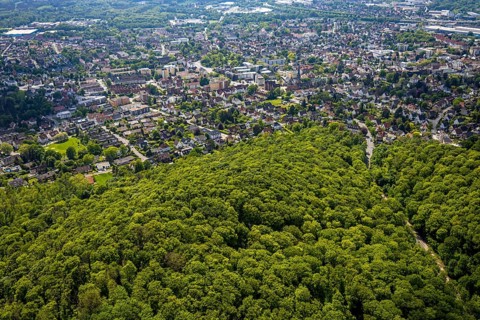 Aerial view, Teutoburg Forest, Bodelschwinghstraße with view of residential area district