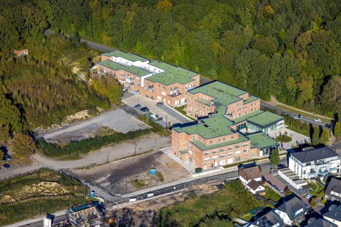 Aerial view, Grimberg housing estate at the former Grimberg 3/4 mine site, Weddinghofen, Bergkamen,
