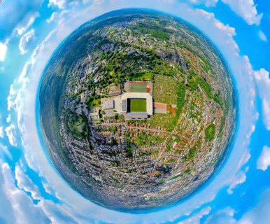 Aerial view, aerial view Bielefeld, football stadium SchücoArena of DSC Arminia Bielefeld, also