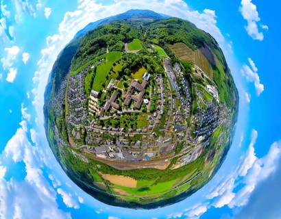 Aerial view, mountain monastery Bestwig, Sisters of St. Mary Magdalene Postel, vocational college,