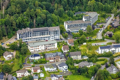 Aerial view, Diakonisches Werk Wittgenstein gGmbH - Diakoniestation Bad Laasphe Pflegedienst, Hotel