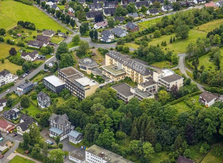 Aerial view, Schlossbergklinik HGC Kliniken GmbH, Schlossstraße, Bad Laasphe, Wittgensteiner Land,