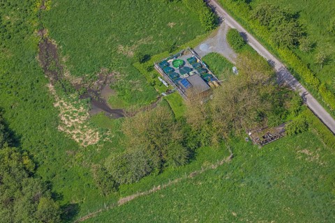 Aerial view, nature reserve Ruhrauen near Bestwig, river Ruhr, Bestwig, Sauerland, North