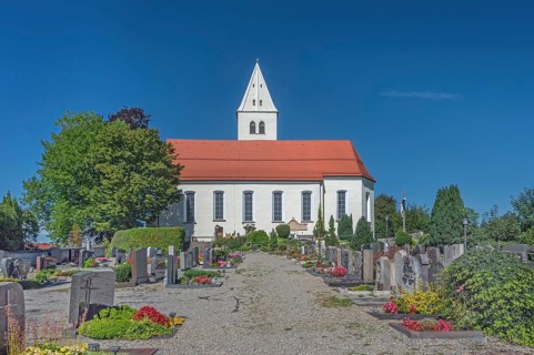 The Roman Catholic parish church of the Assumption of the Virgin Mary in Gebrazhofen, part of the