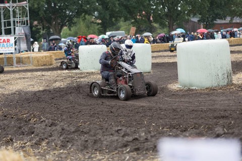 Lawnmower tractor race in Thönse, Lower Saxony, Germany