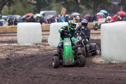 Lawnmower tractor race in Thönse, Lower Saxony, Germany