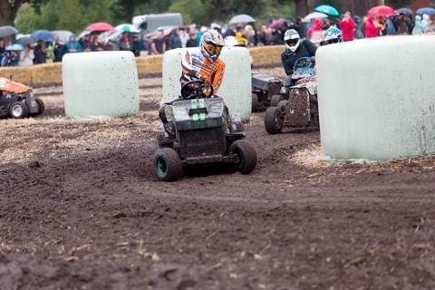 Lawnmower tractor race in Thönse, Lower Saxony, Germany