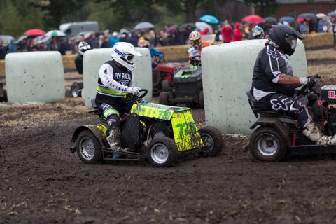 Lawnmower tractor race in Thönse, Lower Saxony, Germany
