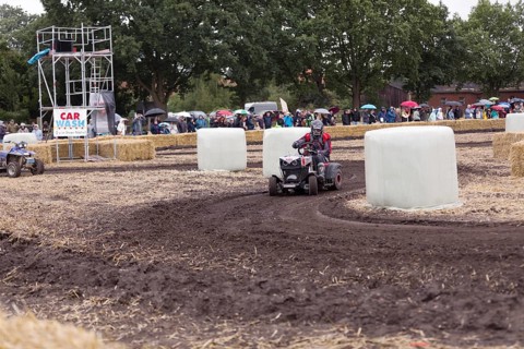 Lawnmower tractor race in Thönse, Lower Saxony, Germany