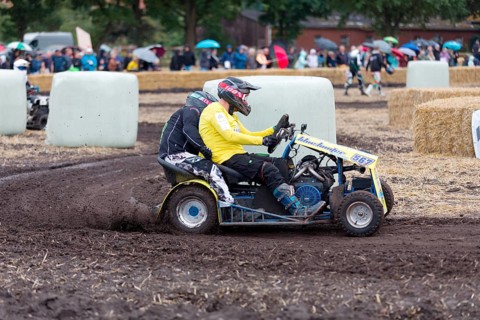 Lawnmower tractor race in Thönse, Lower Saxony, Germany