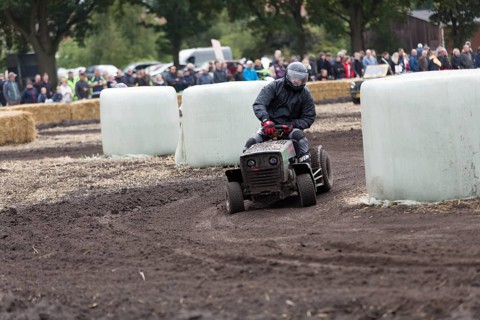 Lawnmower tractor race in Thönse, Lower Saxony, Germany