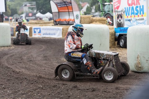 Lawnmower tractor race in Thönse, Lower Saxony, Germany
