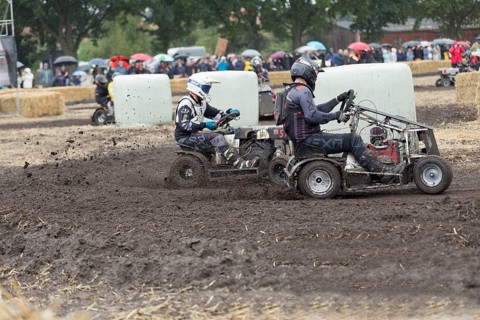 Lawnmower tractor race in Thönse, Lower Saxony, Germany