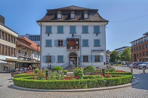 City museum with floral decorations, Dornbirn, Vorarlberg, Austria