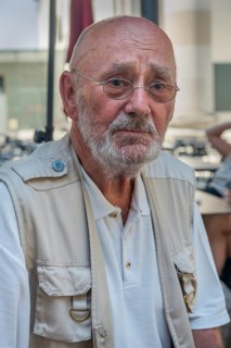 Elderly gentleman with beard, glasses and a somewhat sad look, Dornbirn, Vorarlberg, Austria