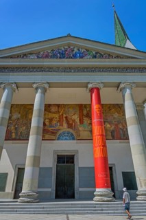 The Roman Catholic parish church of St Martin, entrance with a monumental Ionic temple façade, with