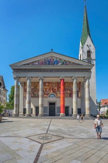 The Roman Catholic parish church of St Martin, entrance with a monumental Ionic temple façade, with