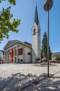 The Roman Catholic parish church of St Martin, entrance with a monumental Ionic temple façade with