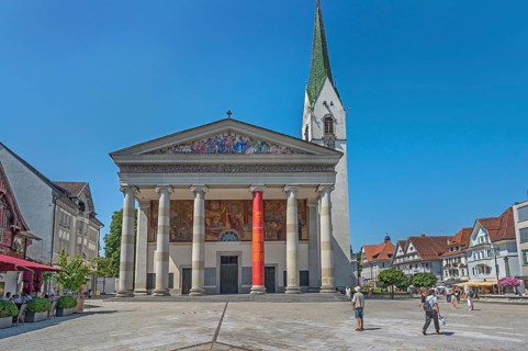 The Roman Catholic parish church of St Martin, entrance with a monumental Ionic temple façade with