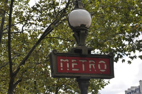 Metro sign in Paris, France