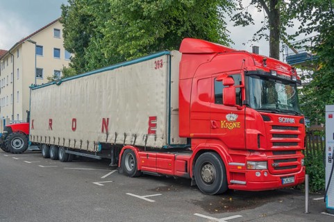 SCANIA road train from Circus-Krone, Kempten, Allgäu, Bavaria, Germany