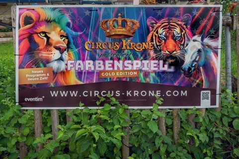 Advertising poster, circus, Circus-Krone, Kempten, Allgäu, Bavaria, Germany