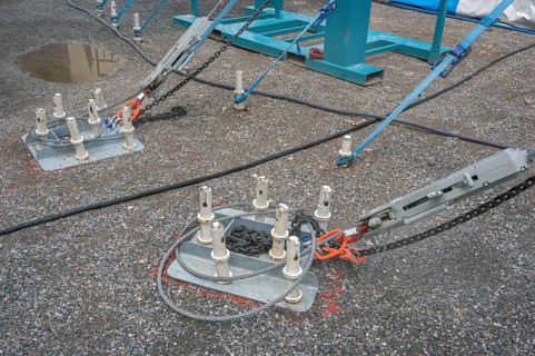 Steel pegs for large tents, tent fixings, Circus-Krone, Kempten, Allgäu, Bavaria, Germany