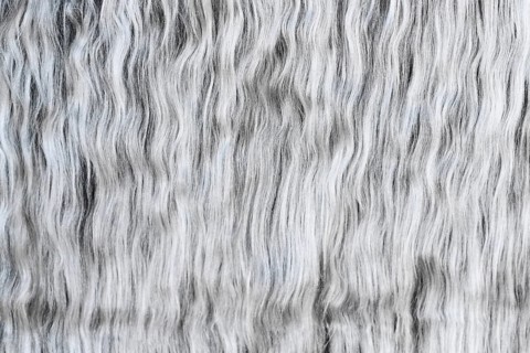 Close up of silver gray synthetic fake fur