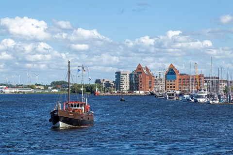 Excursion boat, Hanse-Sail, harbour, Rostock, Mecklenburg-Western Pomerania, Germany
