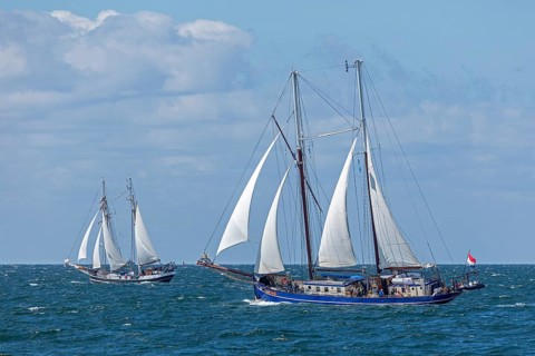 Sailing ships banjaard and Oban, Hanse-Sail, Ostee near Warnemünde, Rostock,