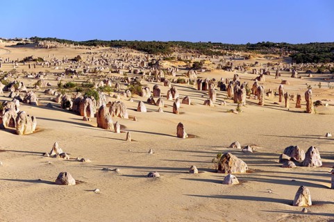 The Pinnacles, limestone pillars in the dunes, Nambung National Park near Cervantes, Perth, Western